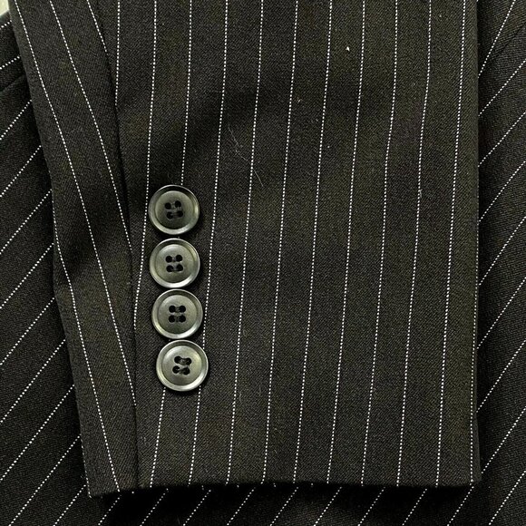 Charter Club Petite Women's size 8P Button Front Lined Blazer Jacket Top Black - Picture 3 of 7